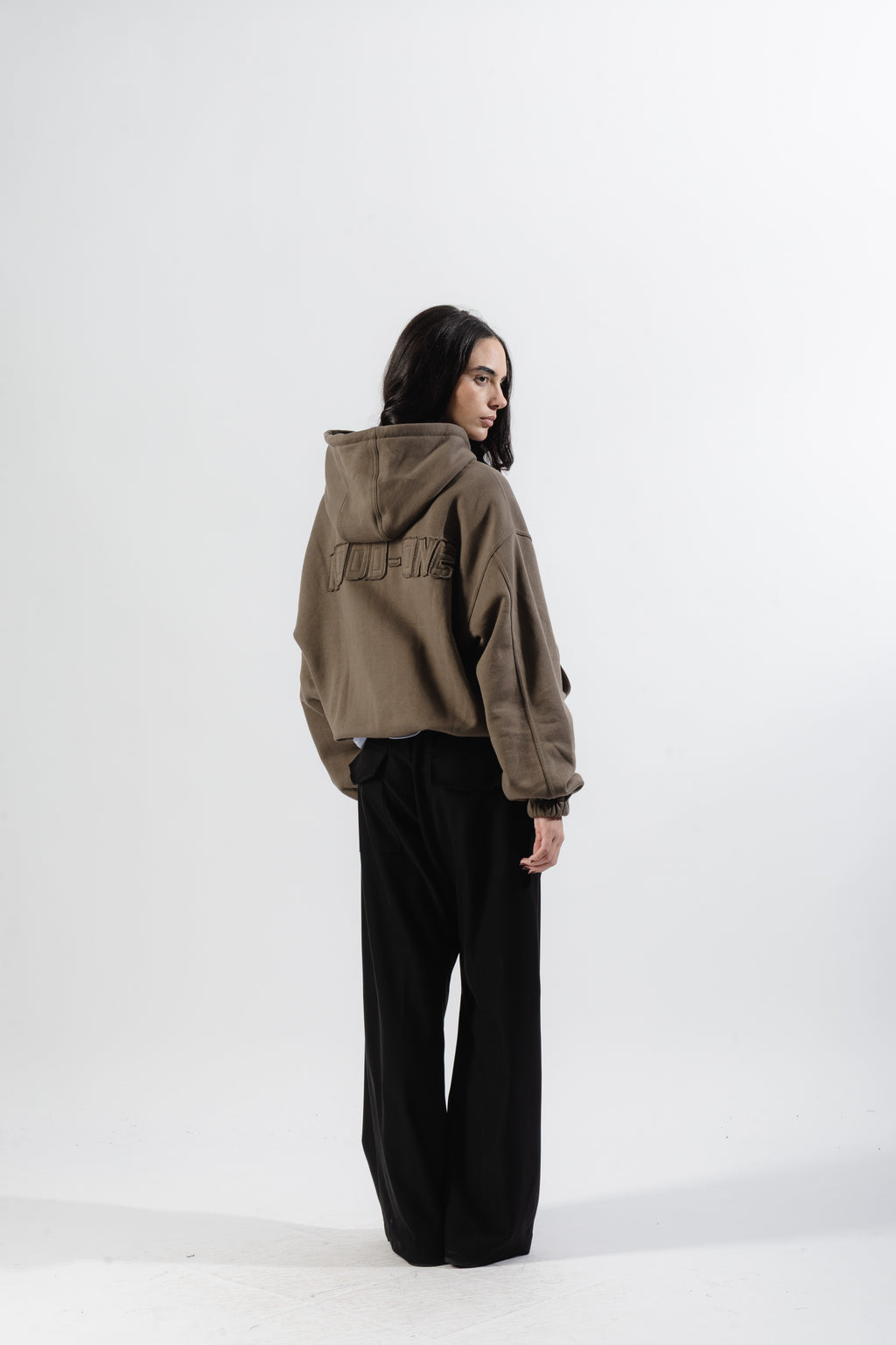 Brown Mood-one Zip Hoodie