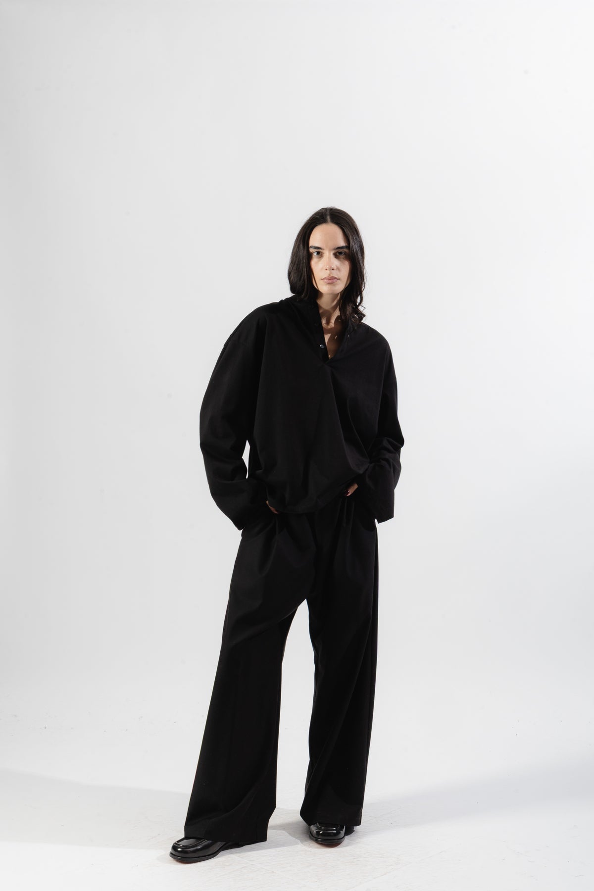 Black Serafino Longsleeve