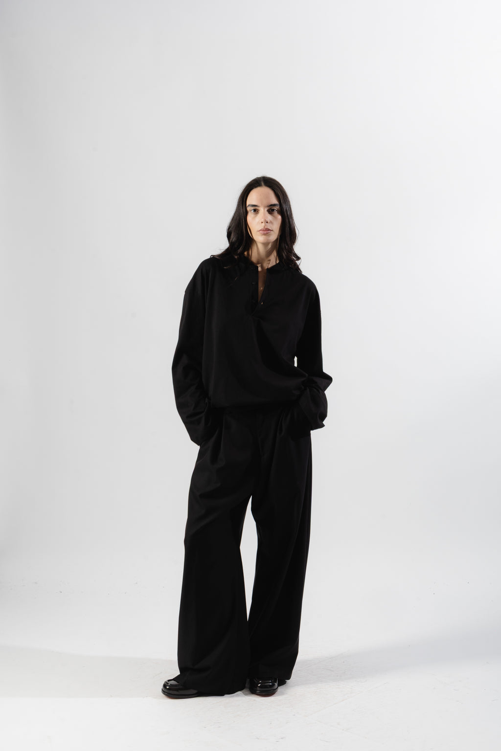 Black Serafino Longsleeve