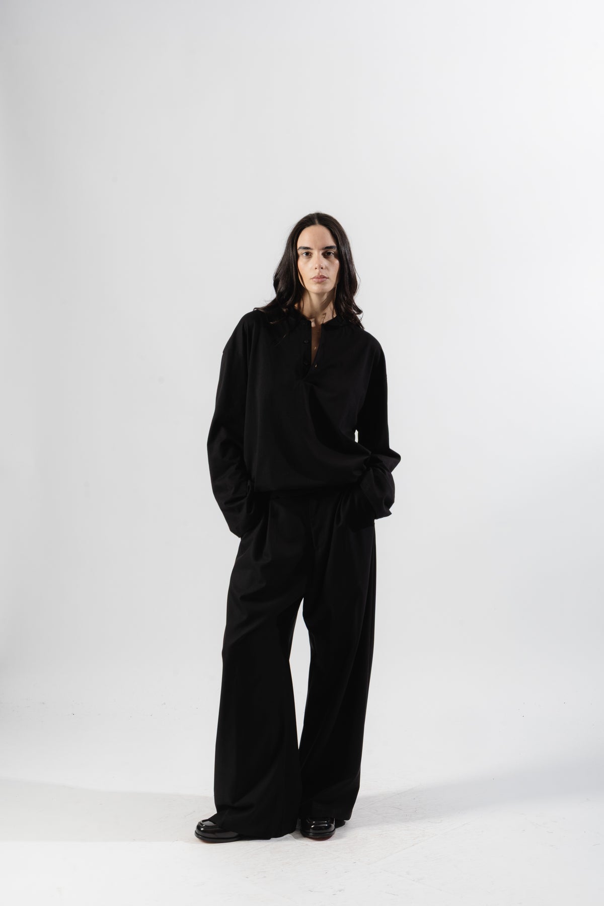 Black Serafino Longsleeve