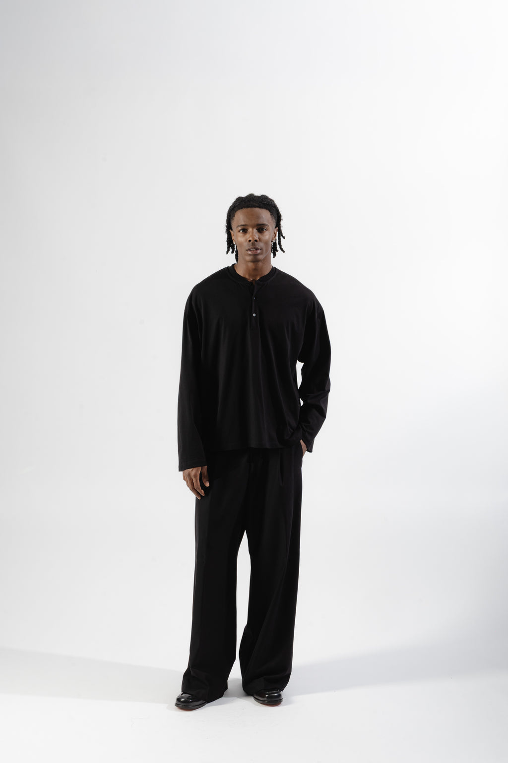 Black Serafino Longsleeve