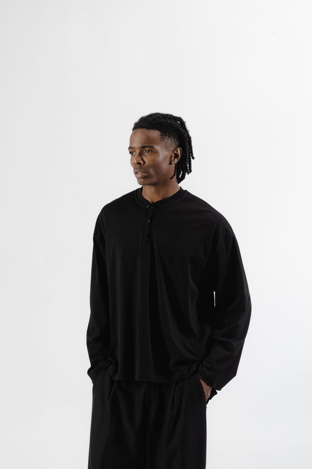 Black Serafino Longsleeve