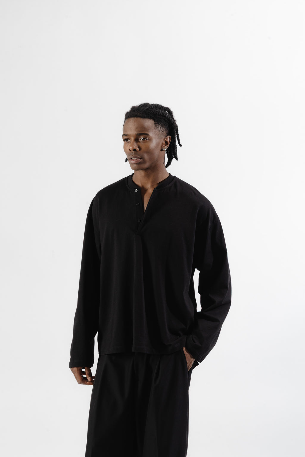 Black Serafino Longsleeve
