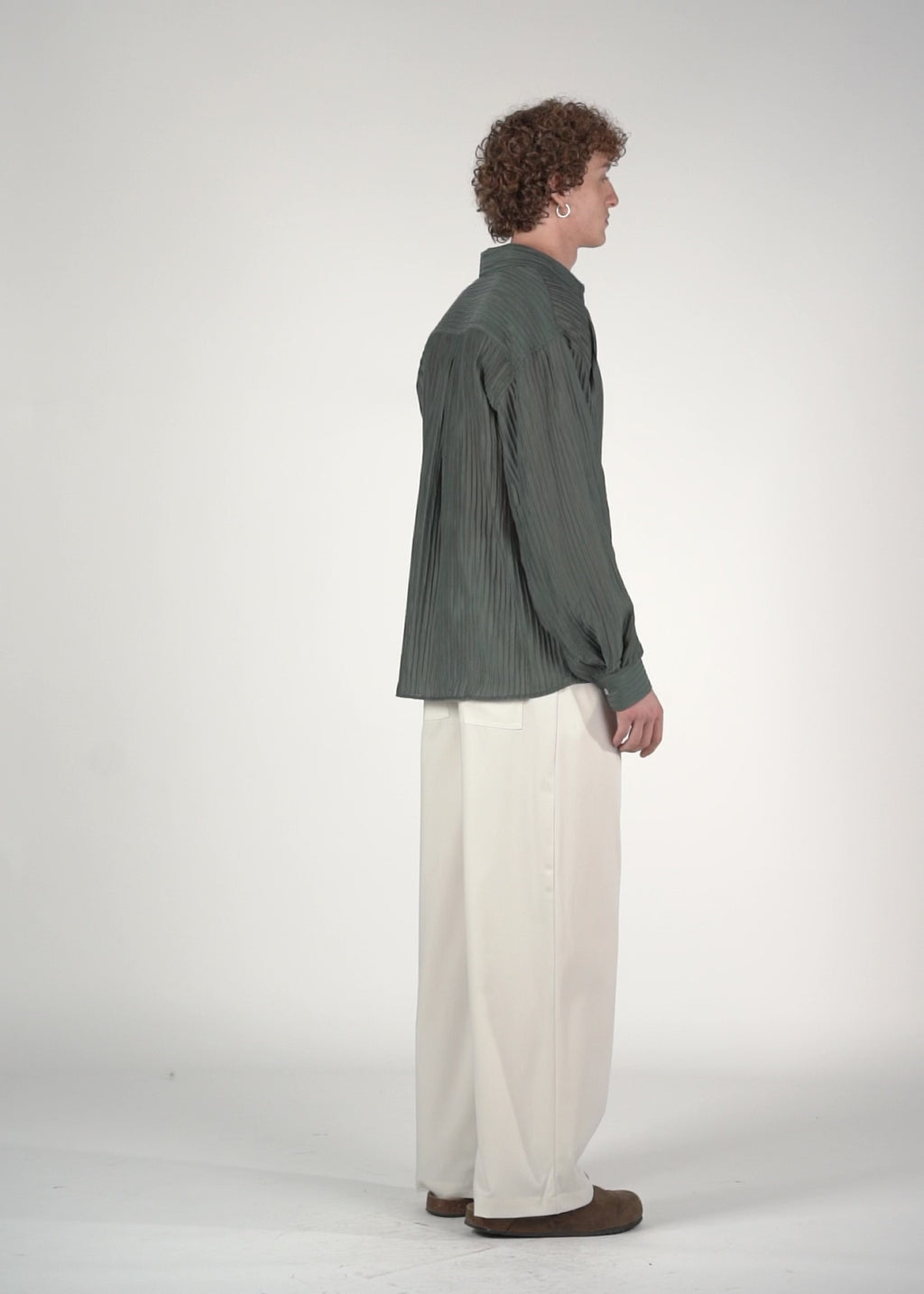 Camicia plissè verde