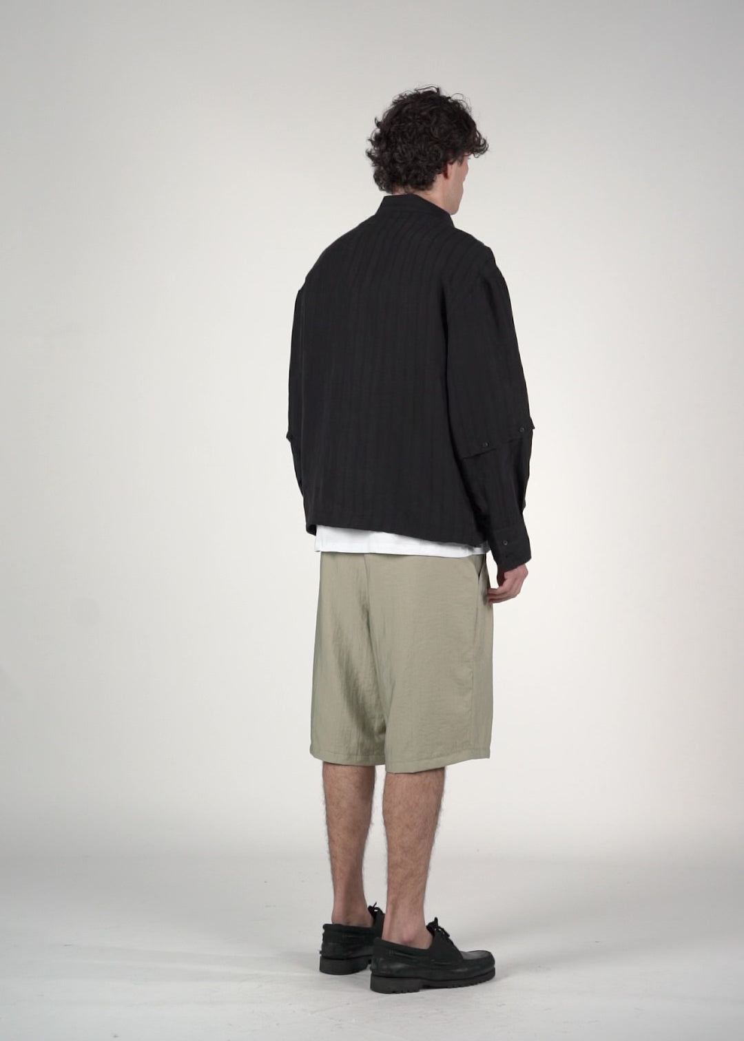 Camicia 2IN1 gessato nero