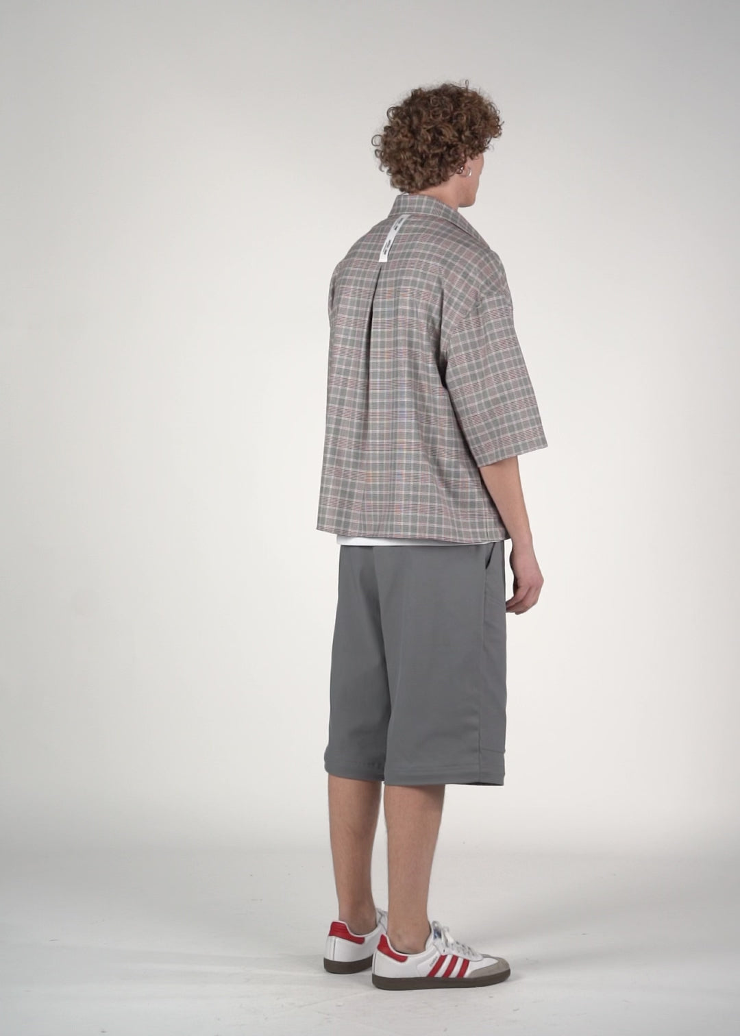 Camicia tartan M/C grigio