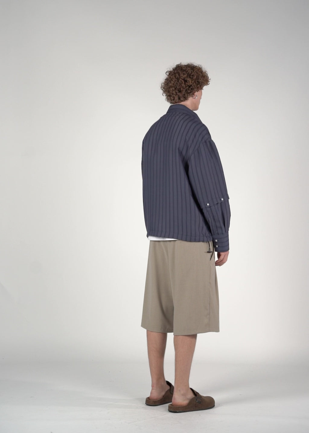 Camicia 2IN1 gessato blu