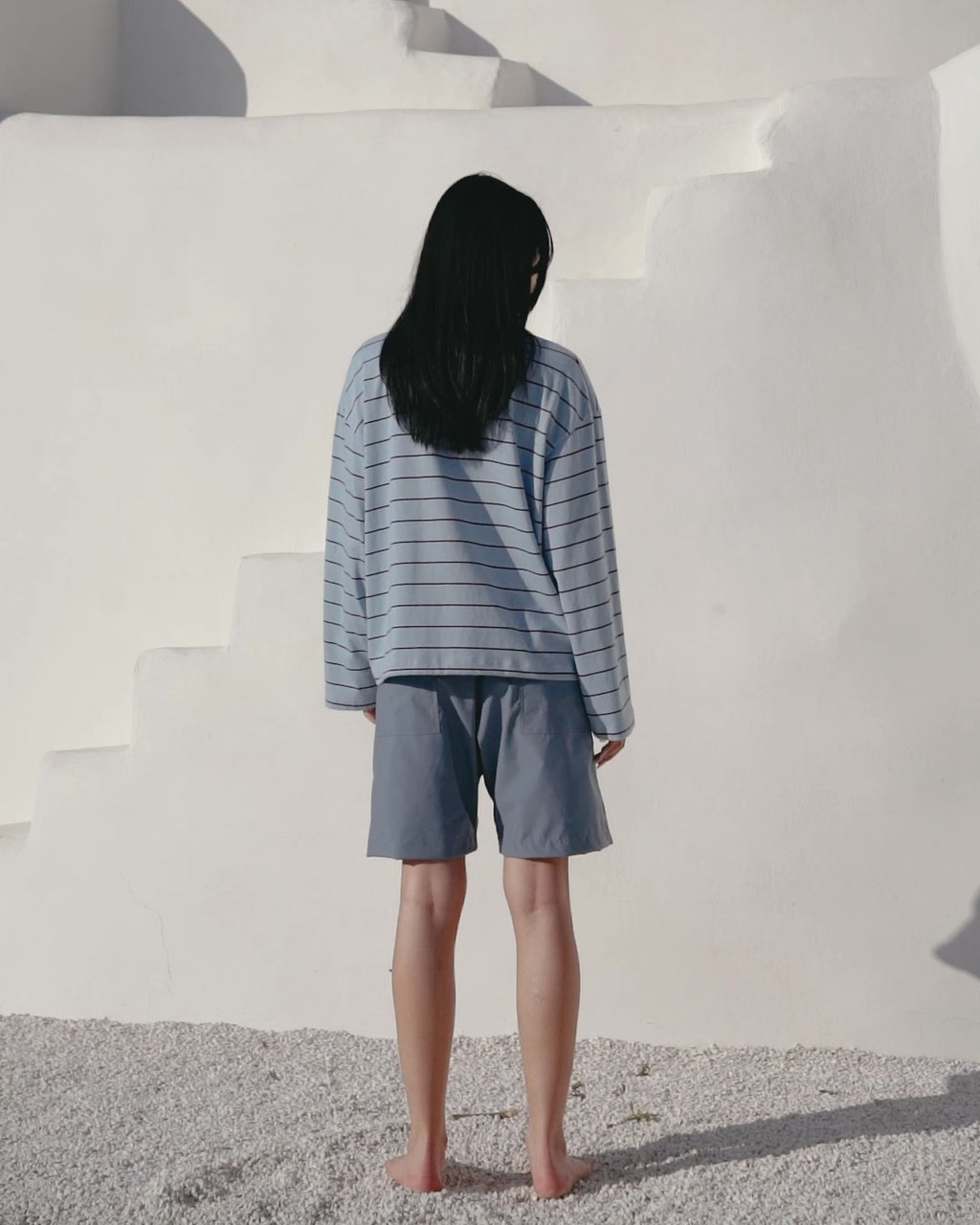 Sky blue striped longsleeve