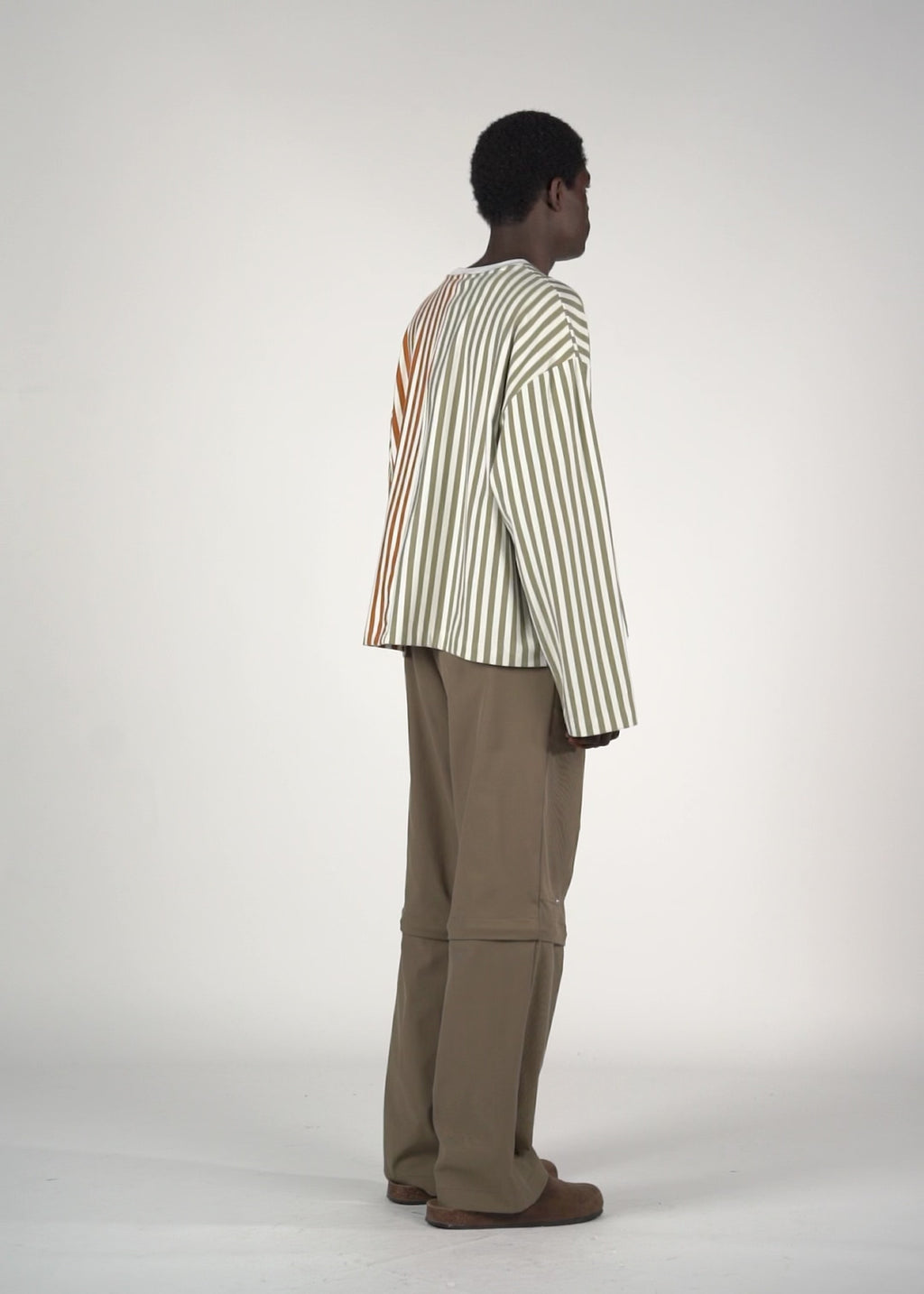 Longsleeve righe Arancio/verde