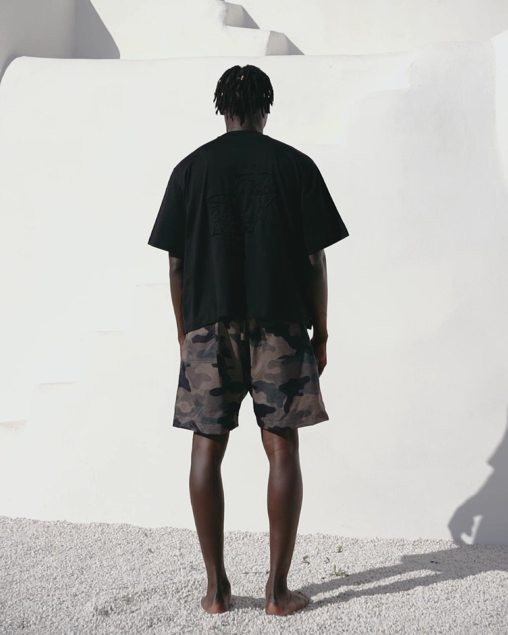 Black embroidered tee