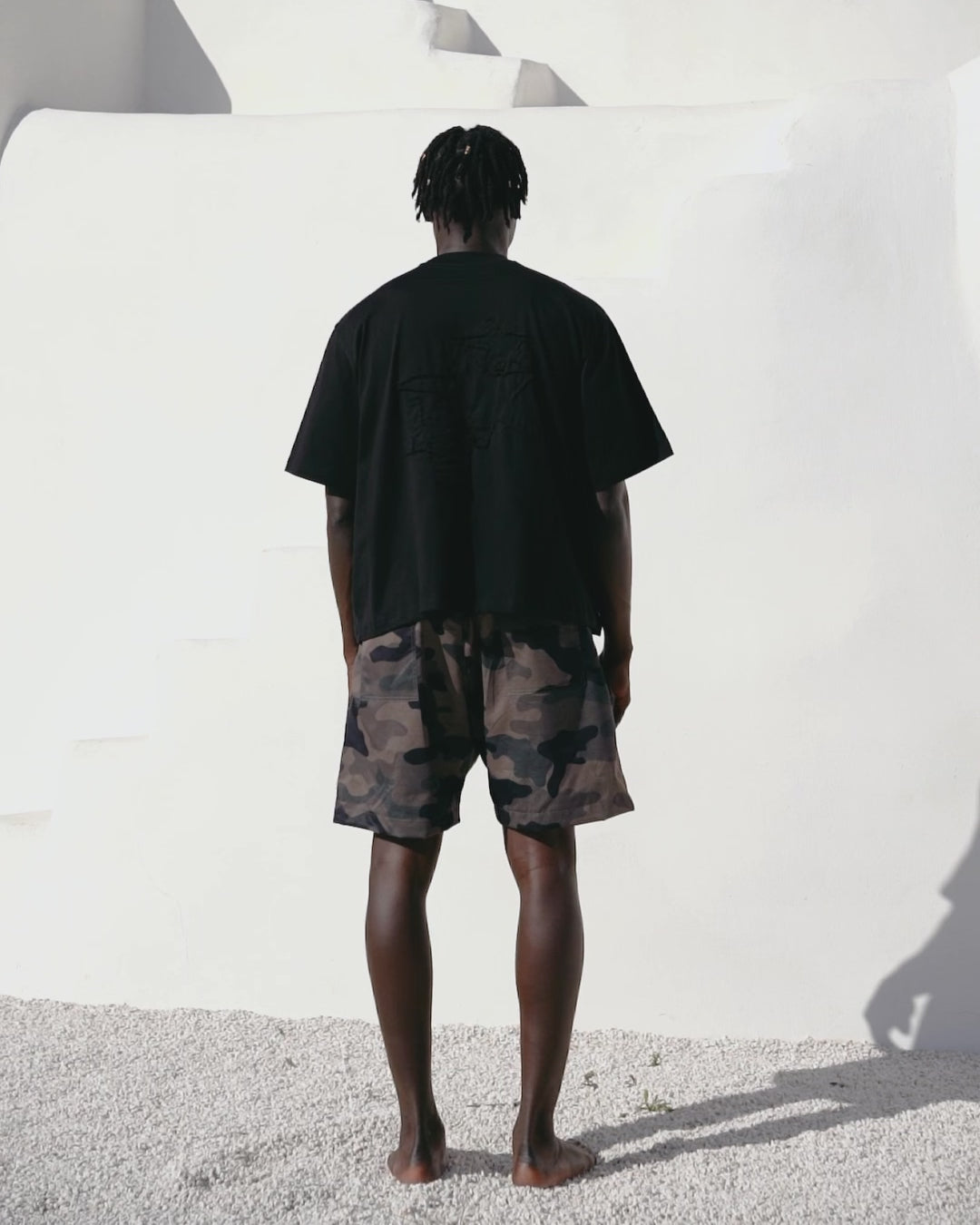 Black embroidered tee