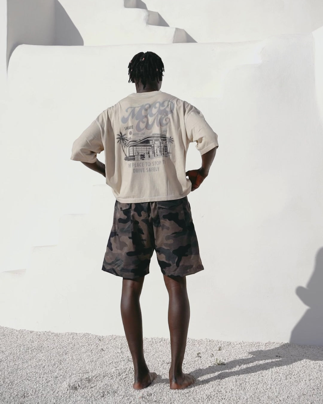 Faded yellow printed tee