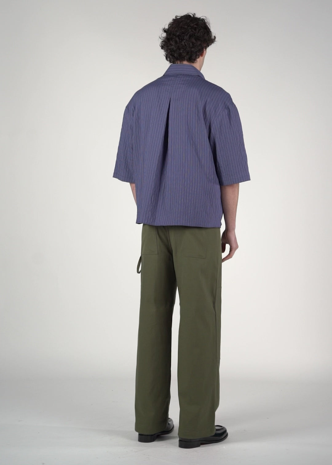 Camicia boxy M/C blu