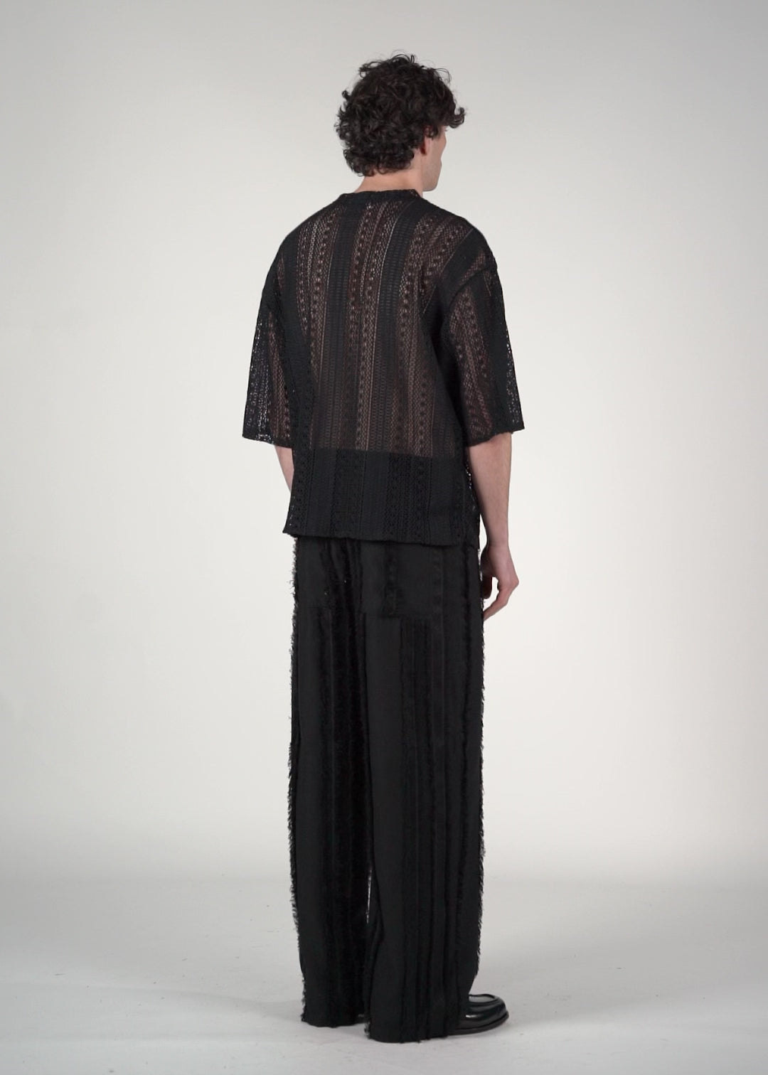 Pantalone frangiato nero